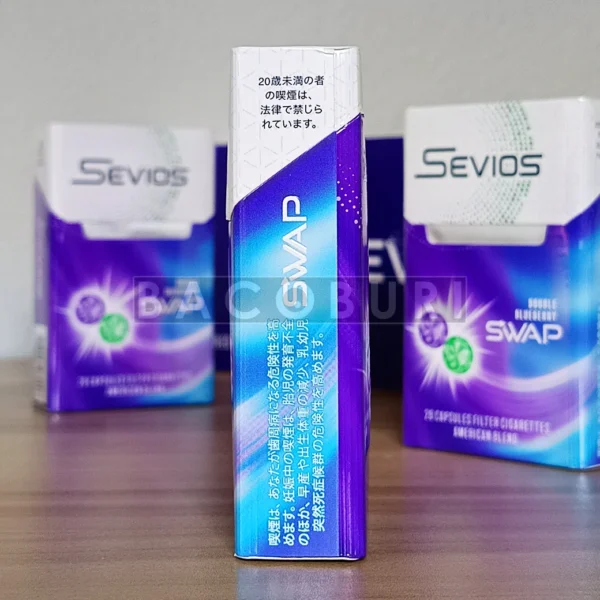 sevios double blueberry รายระเอียดข้างขวาซอง
